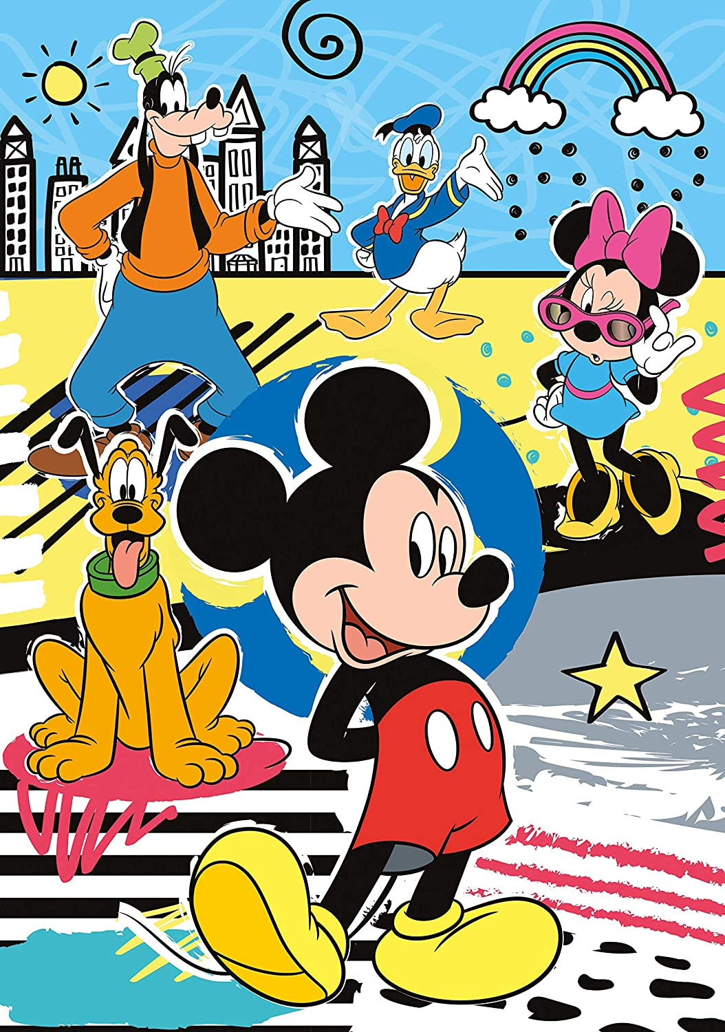 CLEMENTONI Disney : Mickey Mouse (104 pièces + 3D) - puzzle (Multicolore)