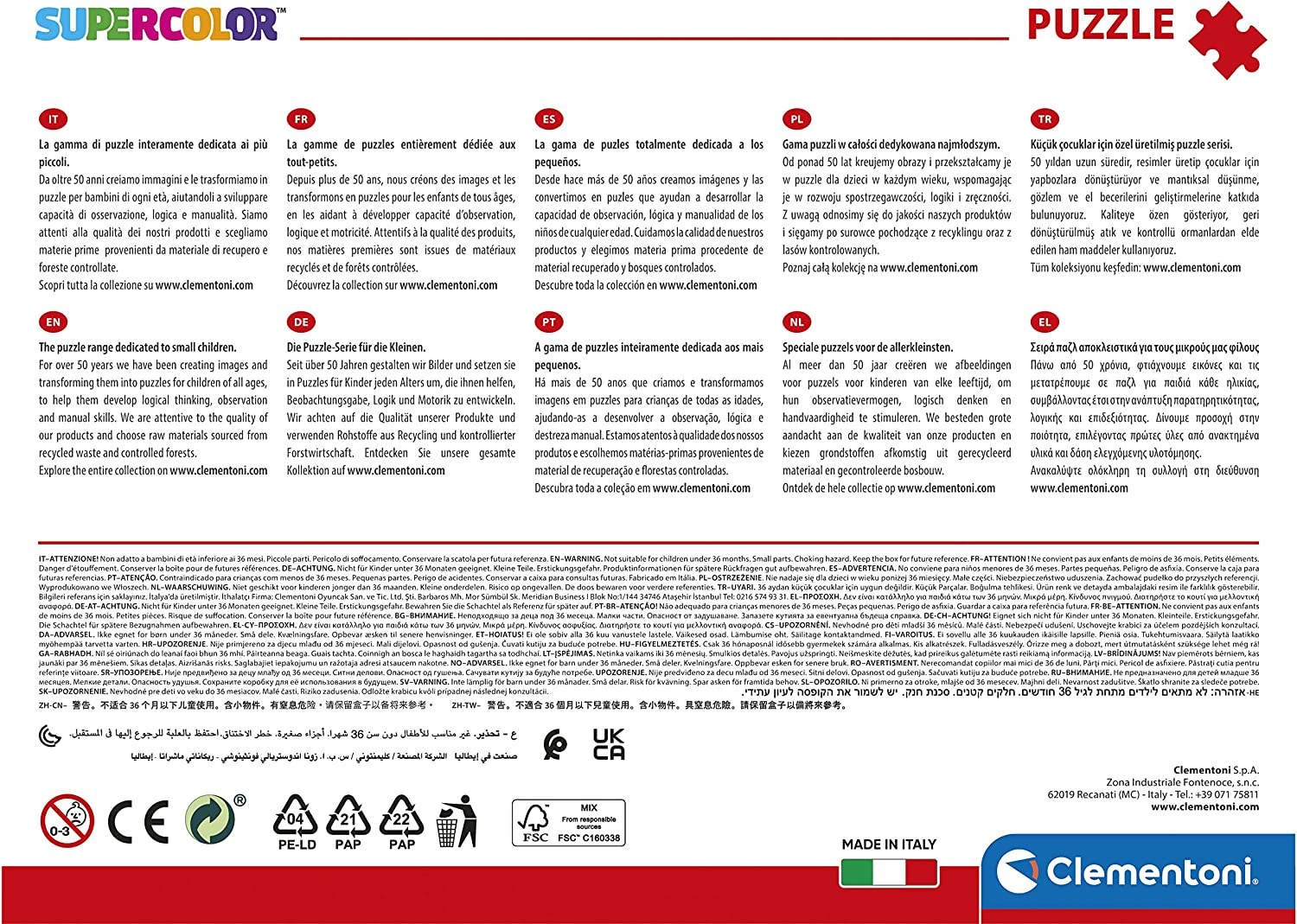 CLEMENTONI Disney: Classics (20 + 60 + 100 + 180 Teile) - Puzzle (Mehrfarbig)