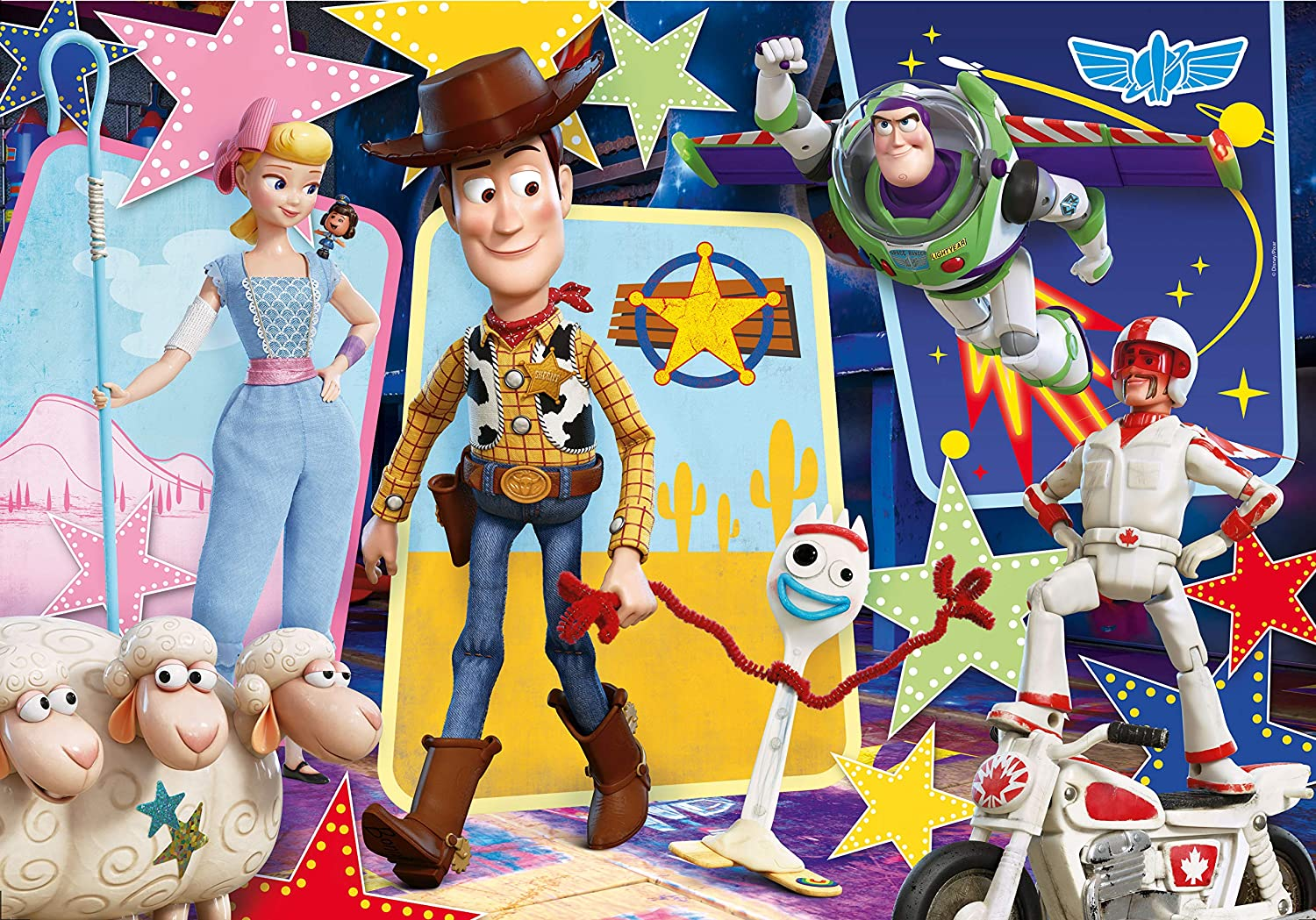 CLEMENTONI Disney Toy Story 4 - Supercolor (104 pièces) - puzzle (Multicolore)