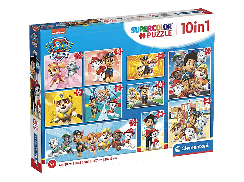 CLEMENTONI Nickelodeon: Paw Patrol (3x18 + 4x30 + 2x48 + 1x60 Teile ...