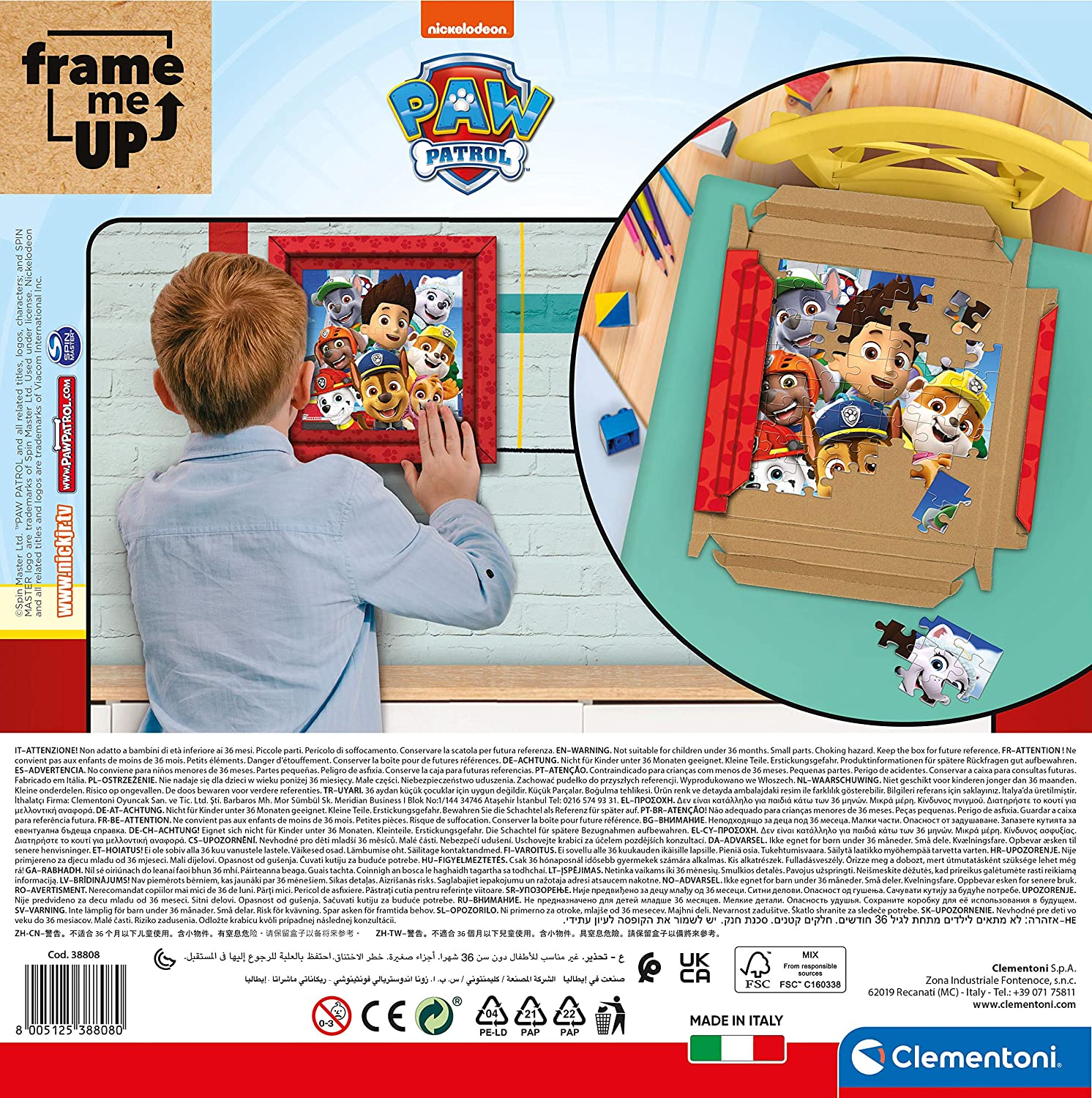 CLEMENTONI Nickelodeon: Paw Patrol (60 pièces) Frame Me Up - puzzle (Multicolore)