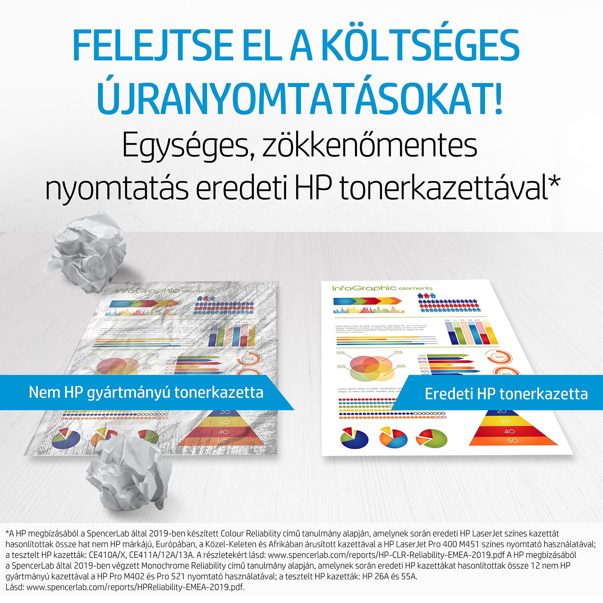 Egy nyomtatott dokumentum grafikonokkal és szöveggel. Két összegyűrt papírgolyó a dokumentum bal oldalán.