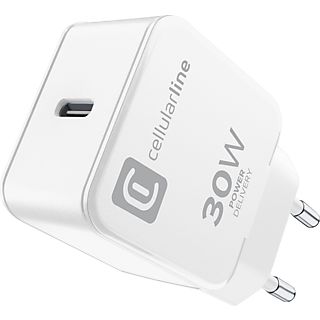 Cargador- CellularLine The one, USB-C, Para Apple 30 W, Blanco