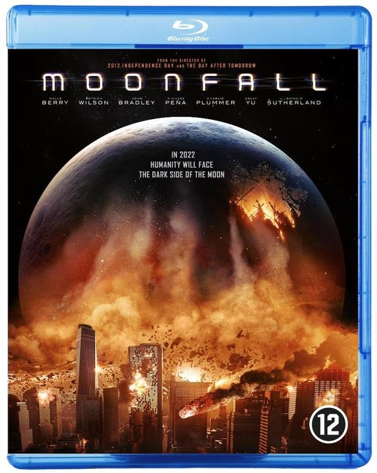 Couverture Blu-ray Moonfall : Ville sous planète en chute, avec le titre.