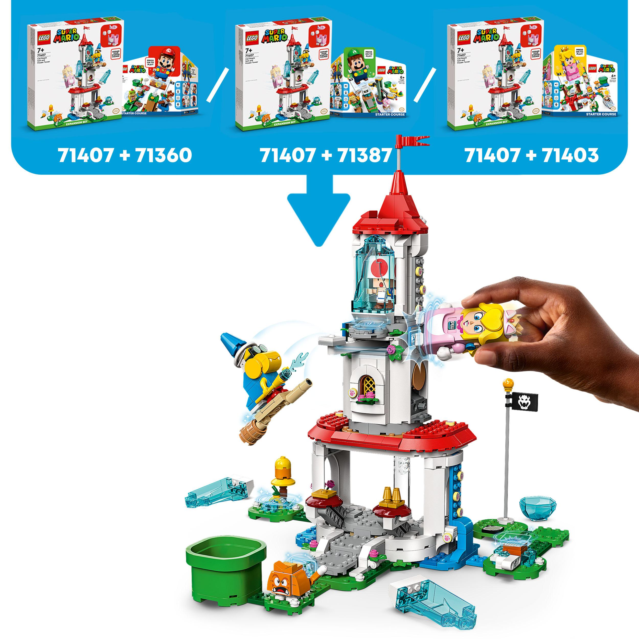LEGO Super Mario 71407 Katzen-Peach-Anzug und Eisturm – Erweiterungsset Bausatz, Mehrfarbig