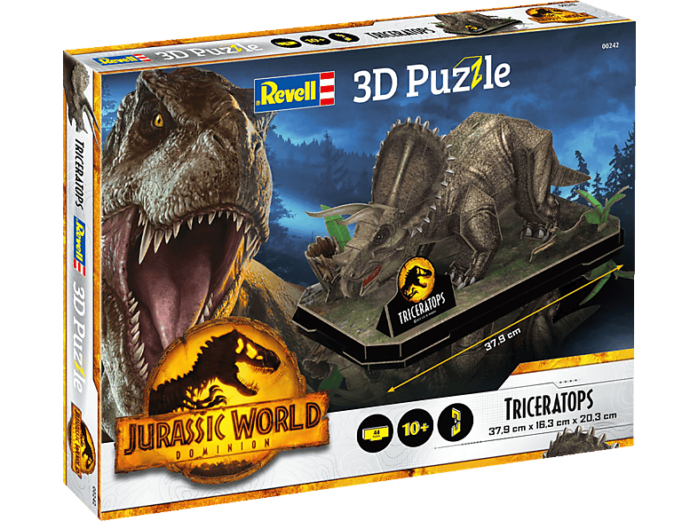 REVELL 00242 Jurassic World Dominion - Triceratops 3D Puzzle, Mehrfarbig