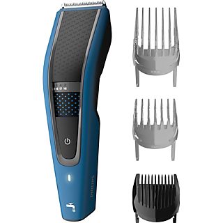 Cortapelos - Philips S5000 HC5612/15, 28 longitudes, 75 min autonomía sin cable, 3 cabezales, 2 para pelo y 1 para barba, Azul