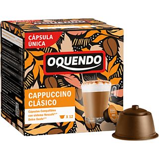 Cápsulas monodosis - Oquendo Cappuccino Clásico, 12 Cápsulas, Con sabor a chocolate