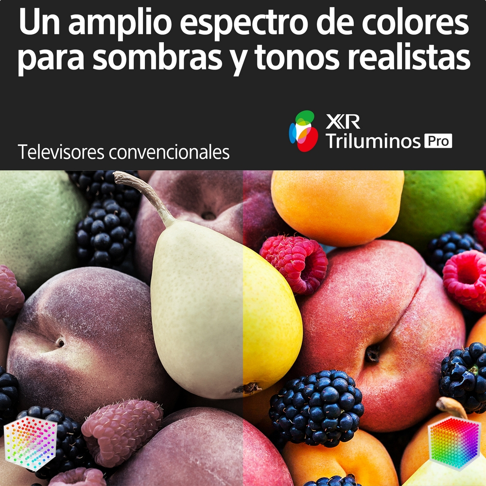 Naturaleza muerta de frutas con una pera dividida en dos partes.
