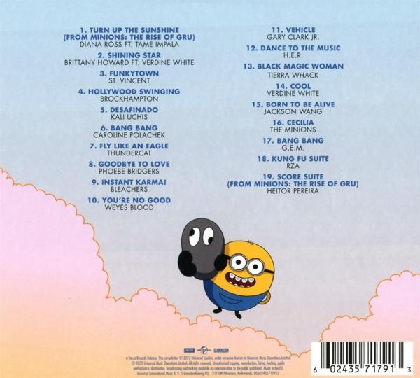 CD-hoes met een stripfiguur en songtitels.