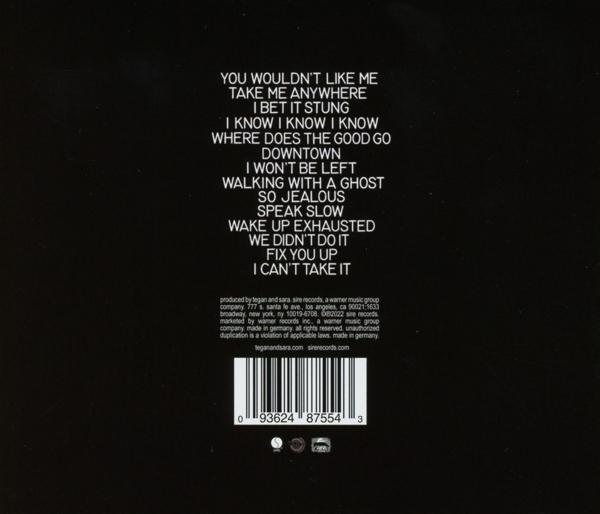 Rückseite einer CD-Hülle mit schwarzem Hintergrund. Es gibt Songtitel und einen Barcode.