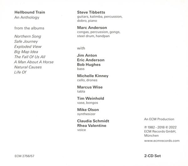 Ein CD-Cover mit Text über das Album 'Hellbound Train: An Anthology' und die beteiligten Künstler.