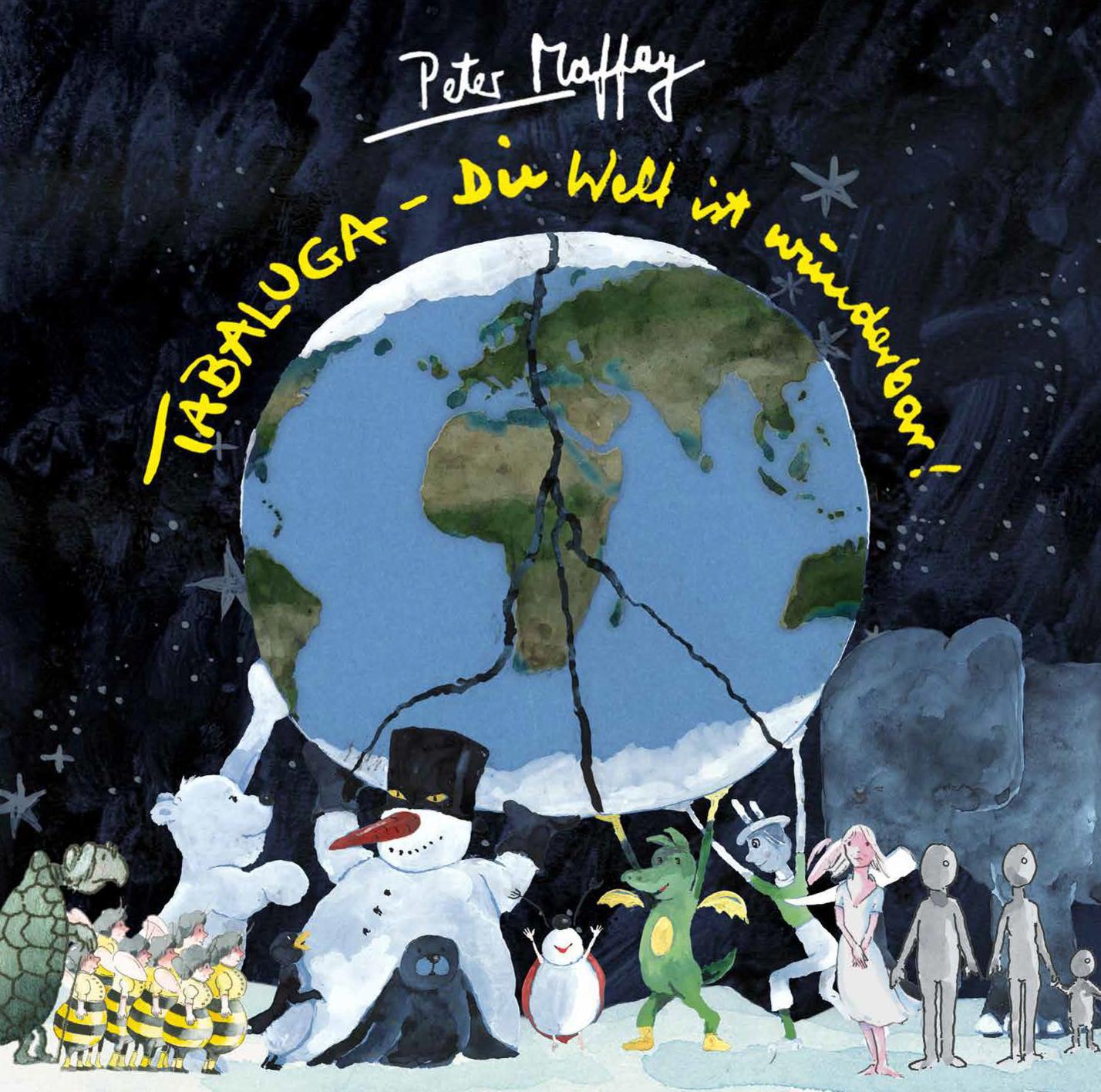 Albumcover von Tabaluga. Eine Zeichentrickszene mit Erde, Schneemann, Pinguin und anderen Figuren.