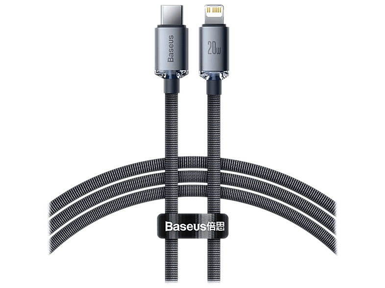 BASEUS Crystal Shine 20W Type-C to Lightning Kablo 1.2m Siyah_0