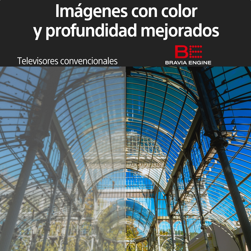 Dos imágenes. Una es en escala de grises, la otra muestra un cielo azul brillante y un edificio de cristal.