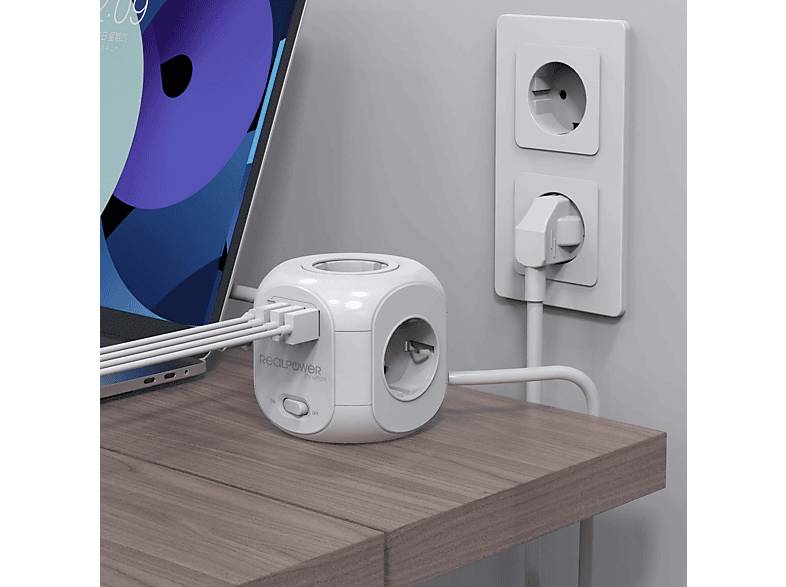 Thumbnail - ULTRON RealPower PowerBox 431 Steckdosenwürfel, 1,8 m