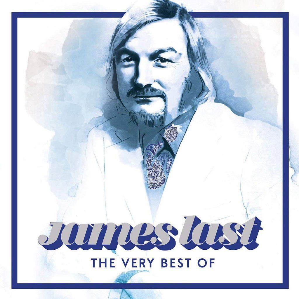 Albumcover von James Last, mit einem Porträt eines Mannes mit Bart, vor einem blauen Aquarellhintergrund.