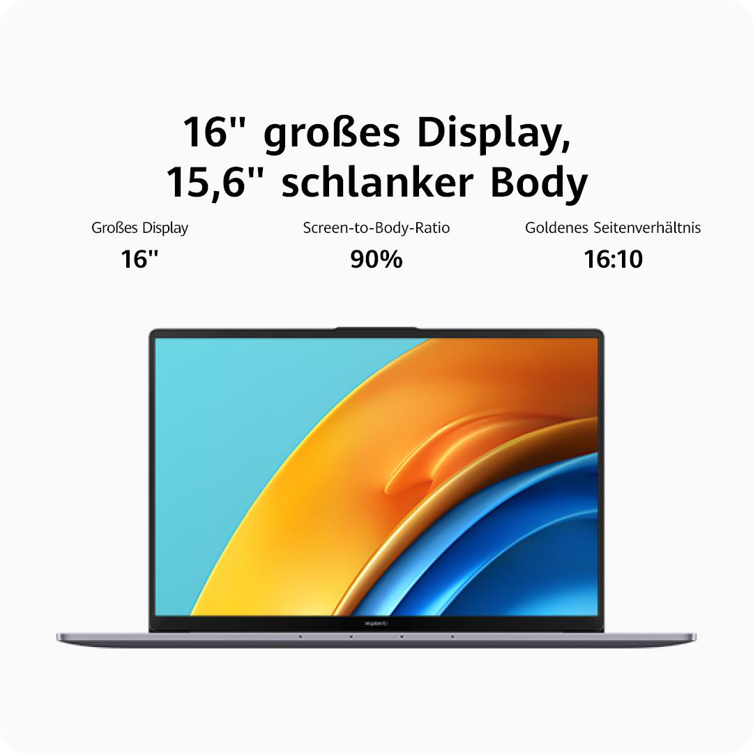 HUAWEI Matebook D16 - 16 Zoll - Intel® Core™ i7 i7-12700H - 16 GB - 512 GB - Intel® Iris® X - Windows 11 Home