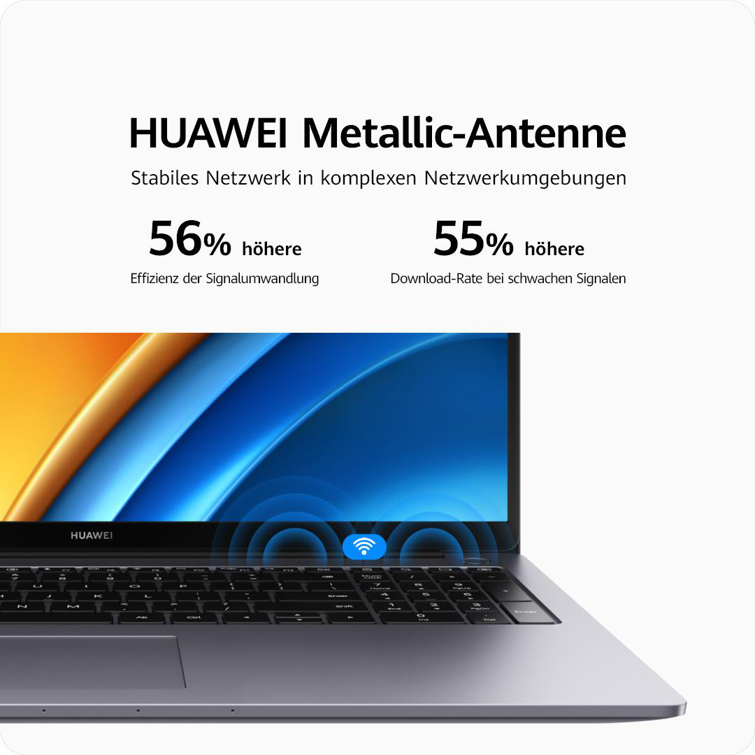 Laptop mit blauem Signal. Anzeige von Netzwerkleistungsstatistiken mit Text und Zahlen.