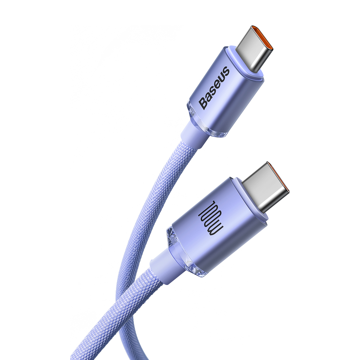 İki USB-C kablosu, açık mavi renk, her iki ucunda konektörler.