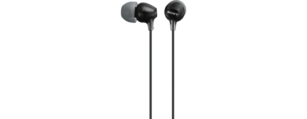 Auriculares de botón - Sony MDR-EX15LPB, Botón, Tapones de Silicona, Iman de Neodimio, Negro