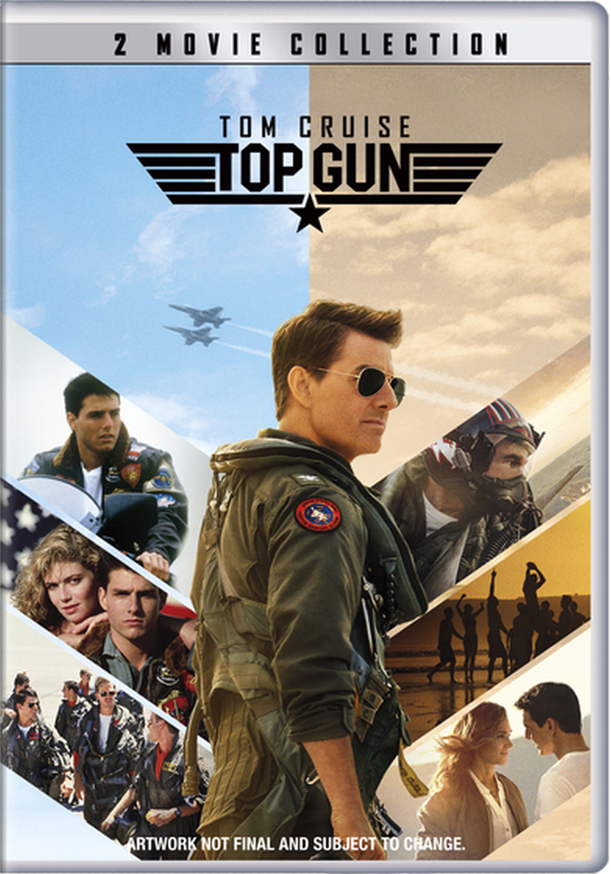 Couverture du film : Collection de films Top Gun 2. Tom Cruise en combinaison de vol. Jets dans le ciel et diverses scènes.