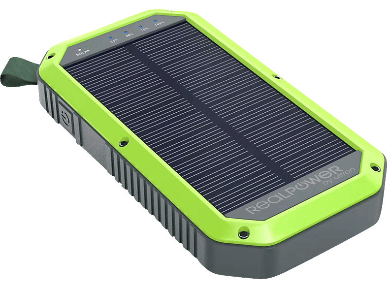 REALPOWER RealPower PB-10000 Solar Powerbank 10000 mAh Schwarz/Grün