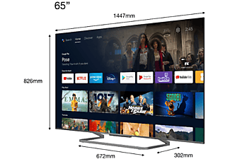TV QLED 65" - TCL 65C728, 4K UHD, Smart TV, Android TV, Motion Clarity PRO, Dolby ATMOS-Vision, Gris