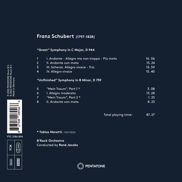 René Jacobs - B'rock Orchestra - Schubert Unfinished And Great Symphony  - (CD)