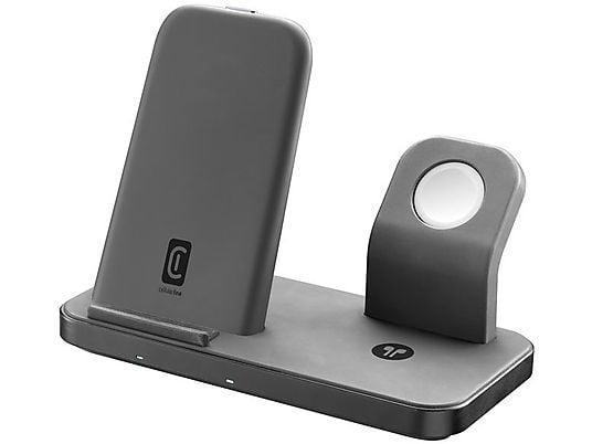 Base de carga - CellularLine Trio Wireless Charger, Para Apple, 20 W, Negro