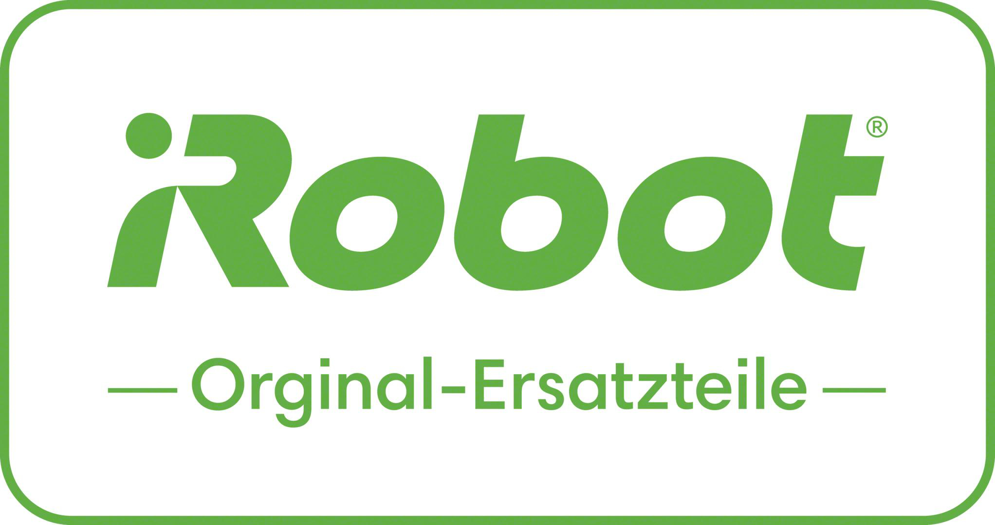 Grünes und weißes Robot-Logo in einem Rechteck, darunter der Text 'Orginal-Ersatzteile'.