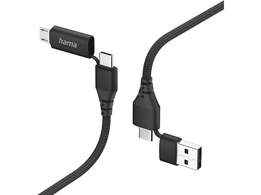 HAMA 00201537 - Câble de charge multiple 4 en 1 (Noir)