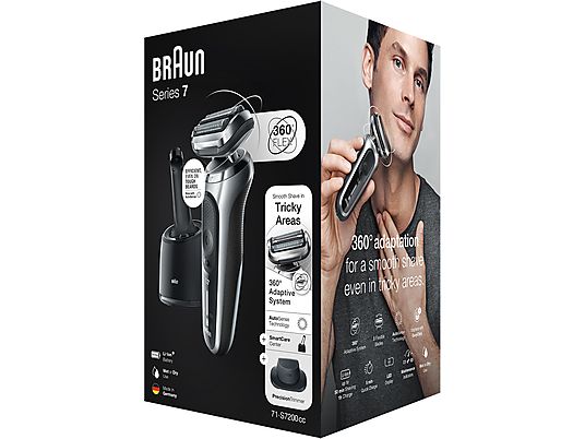 BRAUN 71-S7200cc - Rasoio (Argento/nero)