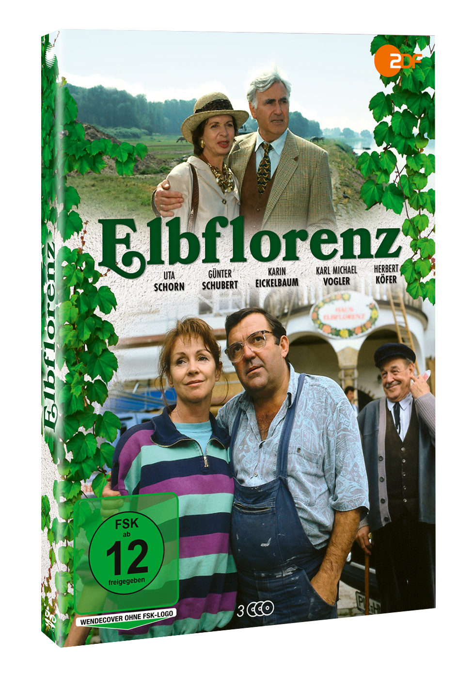 DVD-Cover für Elbflorenz, mit Schauspielern und malerischem Hintergrund.