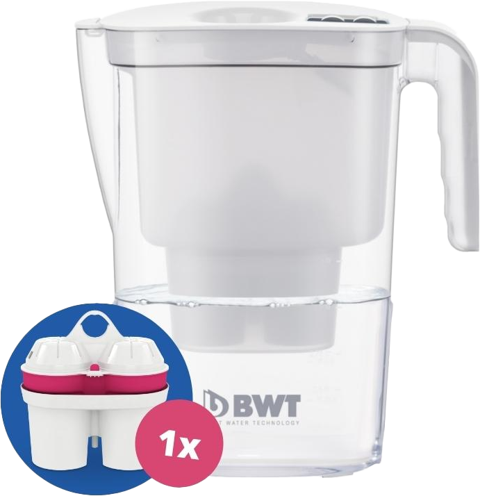 BWT 815481-B Vida Vízszűrőkancsó, fehér, 1db Magnesium Mineralized vízszűrőfilterrel