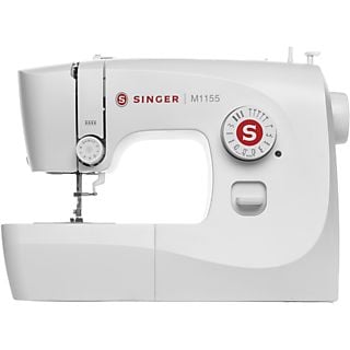 Máquina de coser - Singer M1155, Full size, 14 tipos puntadas, Ojalado automático, Blanco