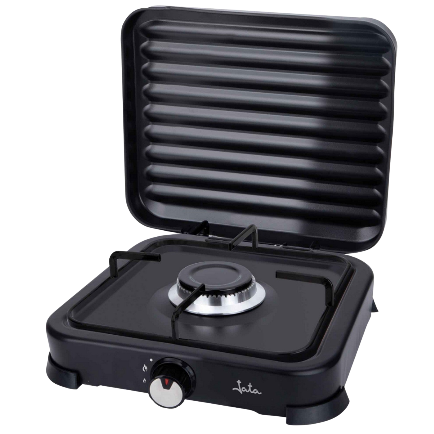 Cocina De Gas jata jecg2701 1 quemador licuados propano y butano tapa negro fuego con parrilla. apta protectora ideal camping. ocupa poco