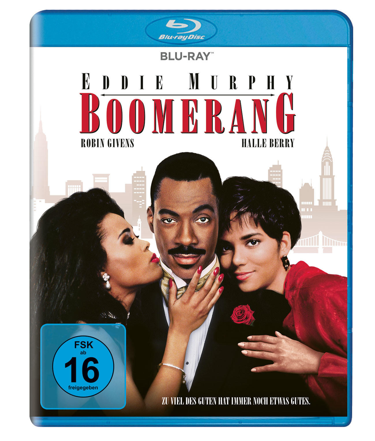 Boomerang Blu-ray-Hülle mit Eddie Murphy und küssenden Frauen auf dem Cover.