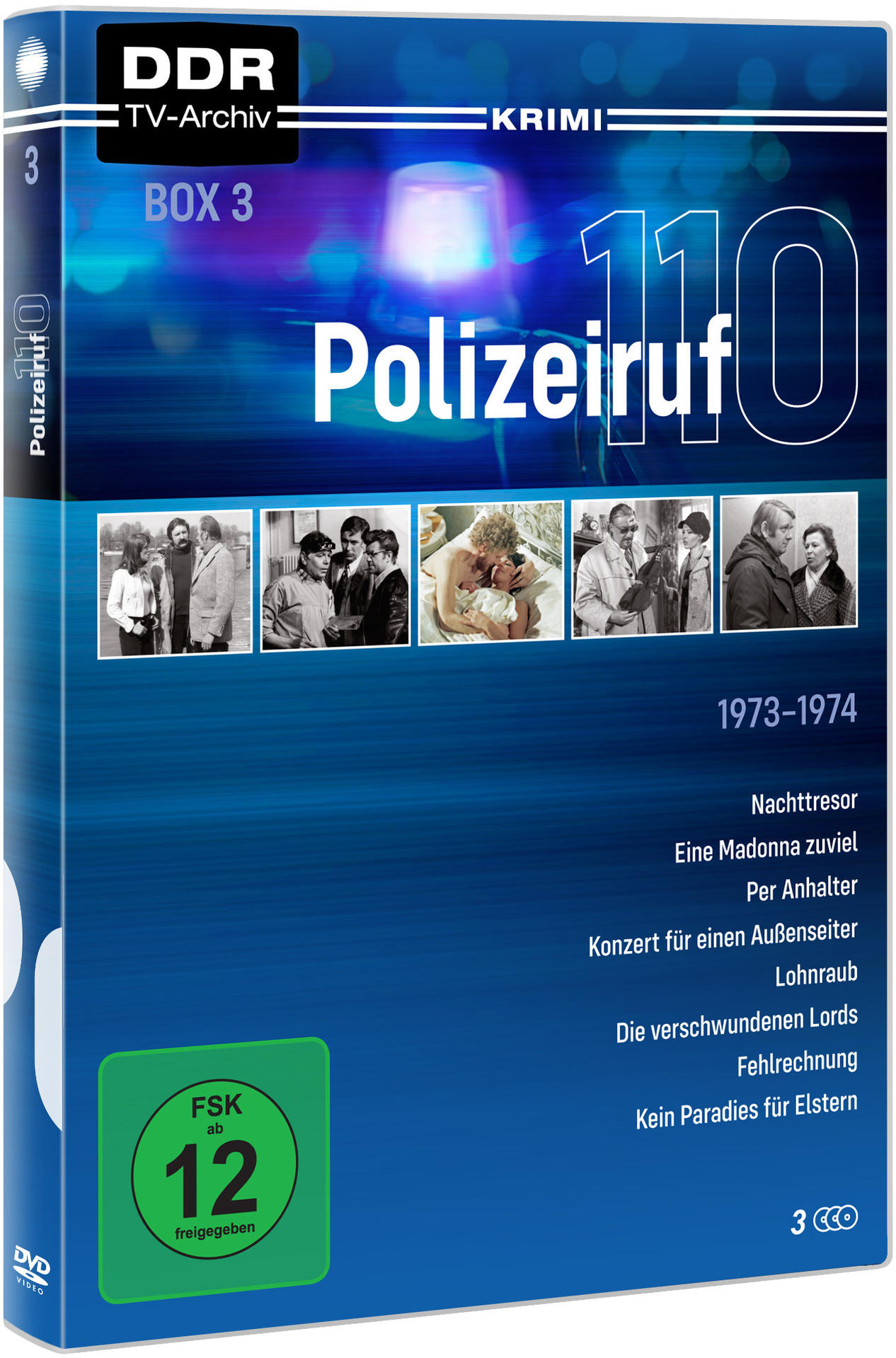 DVD-Box-Set eines deutschen Krimidramas. Enthält den Titel 'Polizeiruf 110' auf dem Cover.