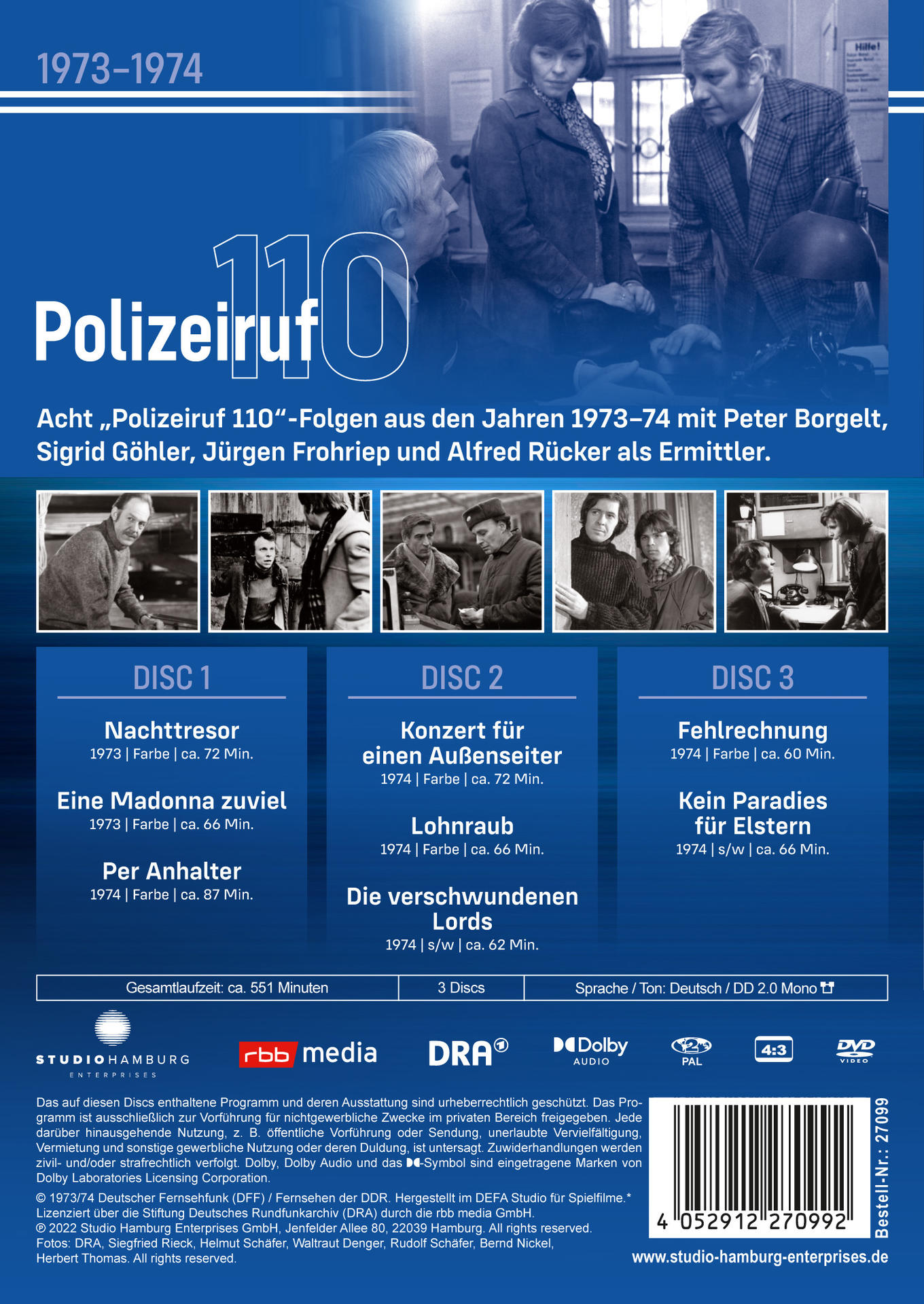 DVD-Cover mit deutschem Text. Enthält Bilder von Schauspielern und Filmtiteln.