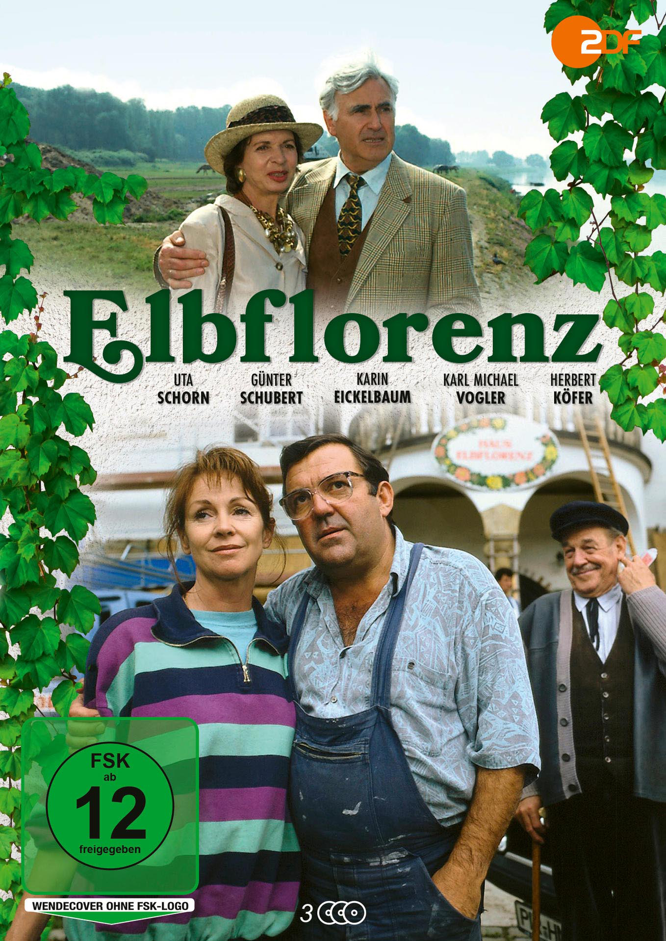 DVD-Cover mit Schauspielern. Der Titel lautet 'Elbflorenz'. Es stehen Leute da, und im Hintergrund ist ein Gebäude.
