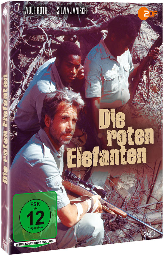 DVD-Cover mit drei Männern, Titel 'Die roten Elefanten' und grüner FSK-Kennzeichnung.