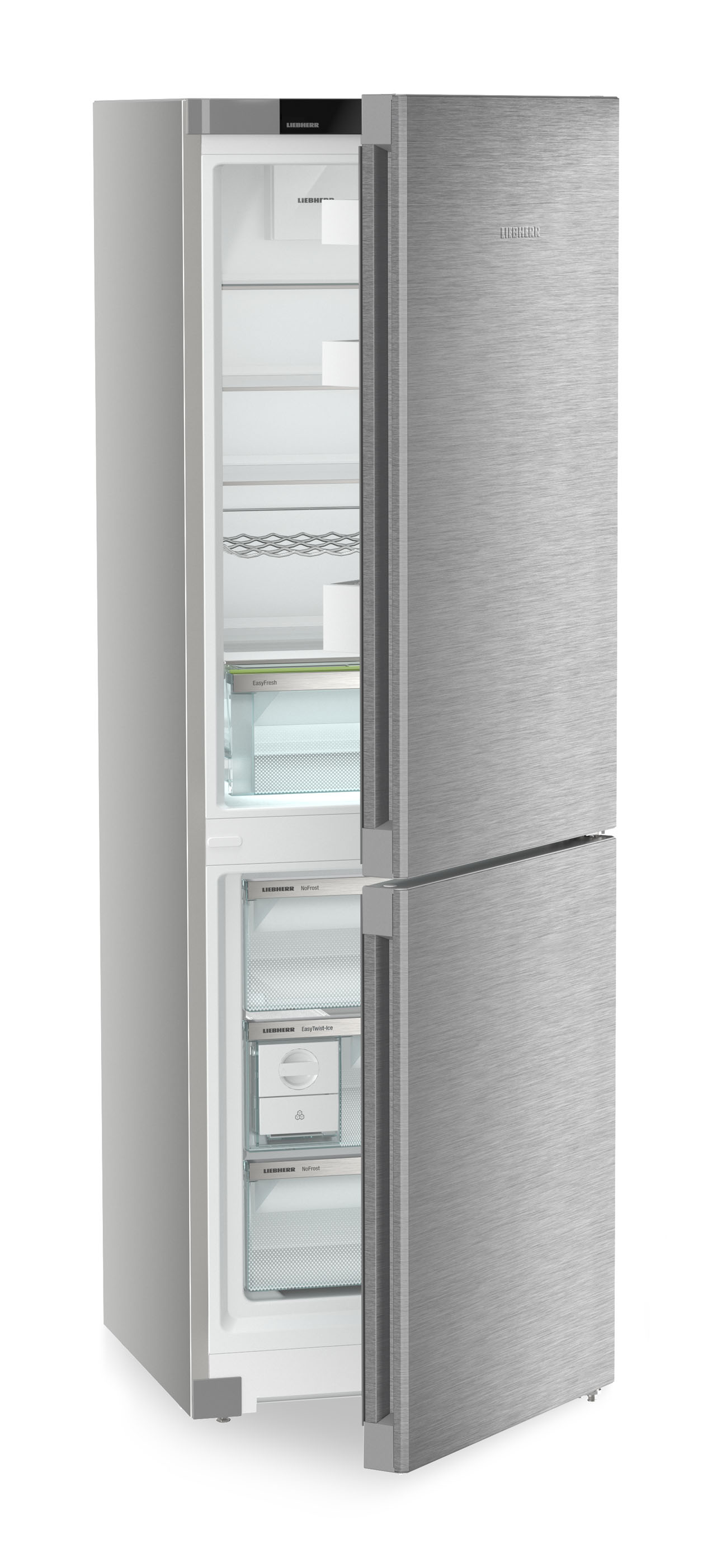 LIEBHERR CNsdc 5223-20 Plus NoFrost Kühlgefrierkombination (C, 330 l, 1855 mm hoch, Edelstahltür/Silber)