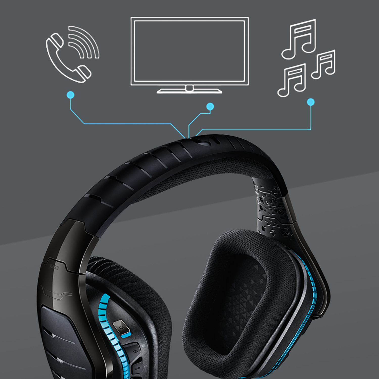 Auriculares gaming - Logitech G933 Artemis Spectrum Snow, Wireless, Micrófono, Blanco