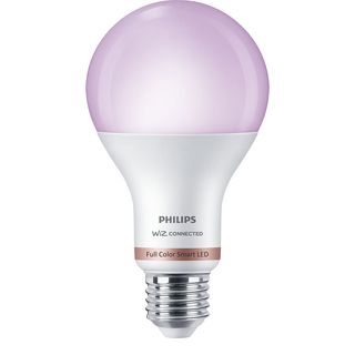 Bombilla inteligente - Philips Smart LED, 13W A67 E27, Luz Blanca y de colores, Wi-Fi, Control de voz y tecnología SpaceSense
