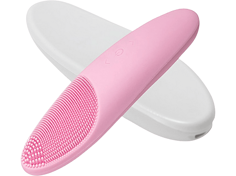 Cepillo facial - InnoGIO GIOperfect Shine GIO-705, Batería 600 mAh, Velocidad 8000 pulsos/min, 2 Modos, 5 Niveles de intensidad, Blanco/Rosa