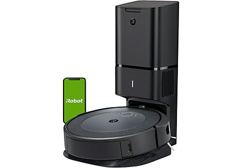 REACONDICIONADO B: Robot aspirador - iRobot Roomba i5+, 0.4 l, Autonomía 75min, Tecnología AeroForce, Control por voz, Negro + Autovaciado de suciedad