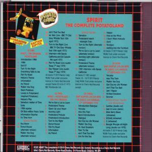 Text von einem Buchcover mit einer Trackliste mit dem Titel 'Spirit the complete Potato Land'.