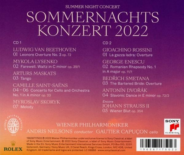 Rückseite einer CD mit lila Farbverlauf. Songlisten und Credits sind sichtbar.