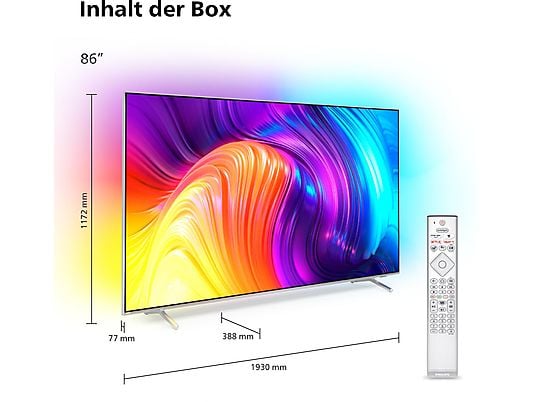 PHILIPS 86PUS8807/12 LED Fernseher (Flat, 86 Zoll / 217 cm, UHD 4K, SMART TV, Ambilight, Android TV™ 11 (R))